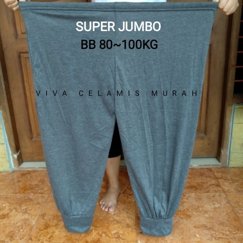 Celana Aladin SUPER JUMBO 2XL-3XL -Kaos Rayon Adem Nyaman- Celana Panjang -Celamis-Celana Tidur Adem