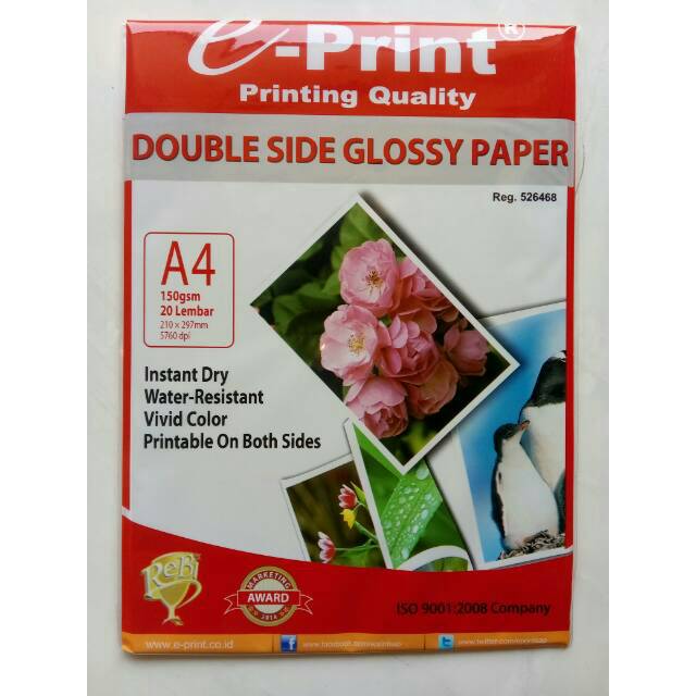 

Kertas Photo Glossy Eprint Double Side 150 GSM