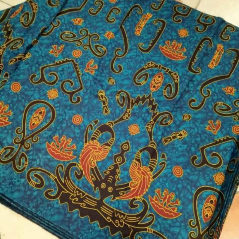 Kain Batik Solo meteran papau biru