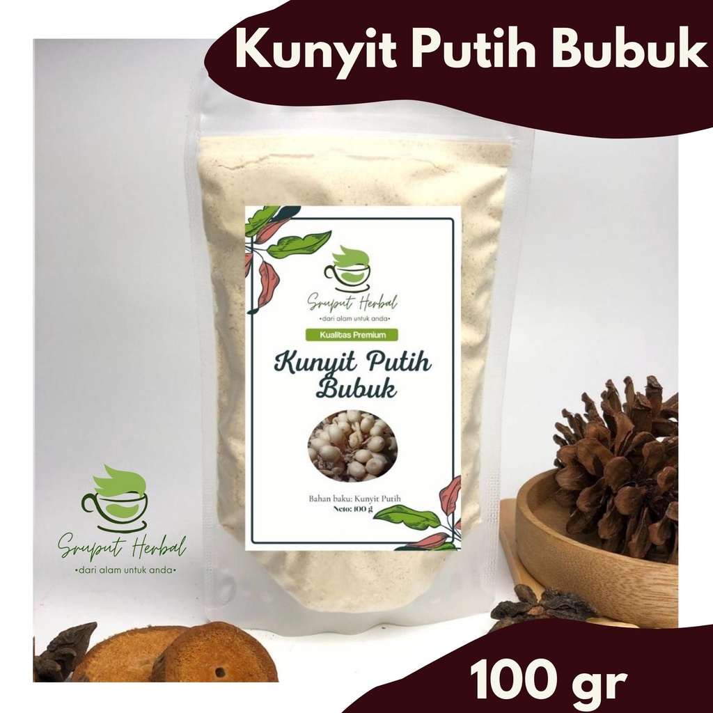 100gr Kunyit Putih Bubuk Murni Ground Curcuma Gombyok Premium Berkualitas JSR Sruput Herbal