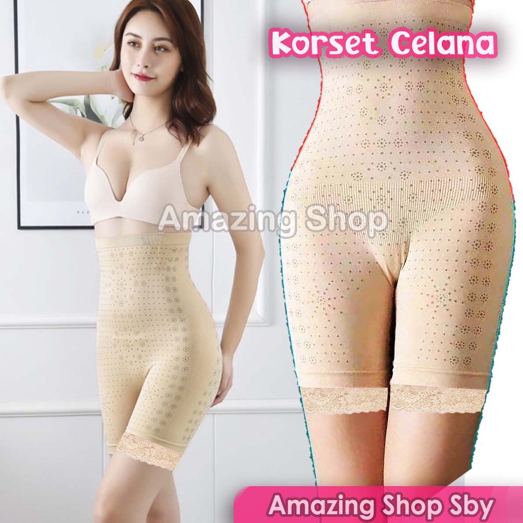 Korset Celana Pelangsing Perut Wanita Penyangga Korset Corset Pengecil Perut dan Paha Murah Amazing Shop SBY