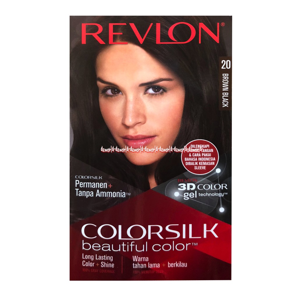 Revlon Colorsilk Hair 20 Brown Black Cat Pewarna Rambut Coklat Color Silk Pewarna Rambut Hair Color Revlon 20 Revlon20 Reflon