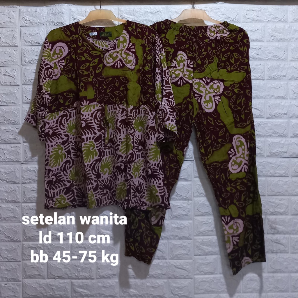 Daster setelan Celana panjang Wanita terbaru asli batik pekalongan/setelan kekinian/setelan cantik/setelan murah/one set baju harian wanita/baju tidur & santai-2