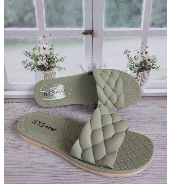 SALE Sendal karet wanita slop kepang, Sandal jelly perempuan terbaru model slop kepang,nyaman