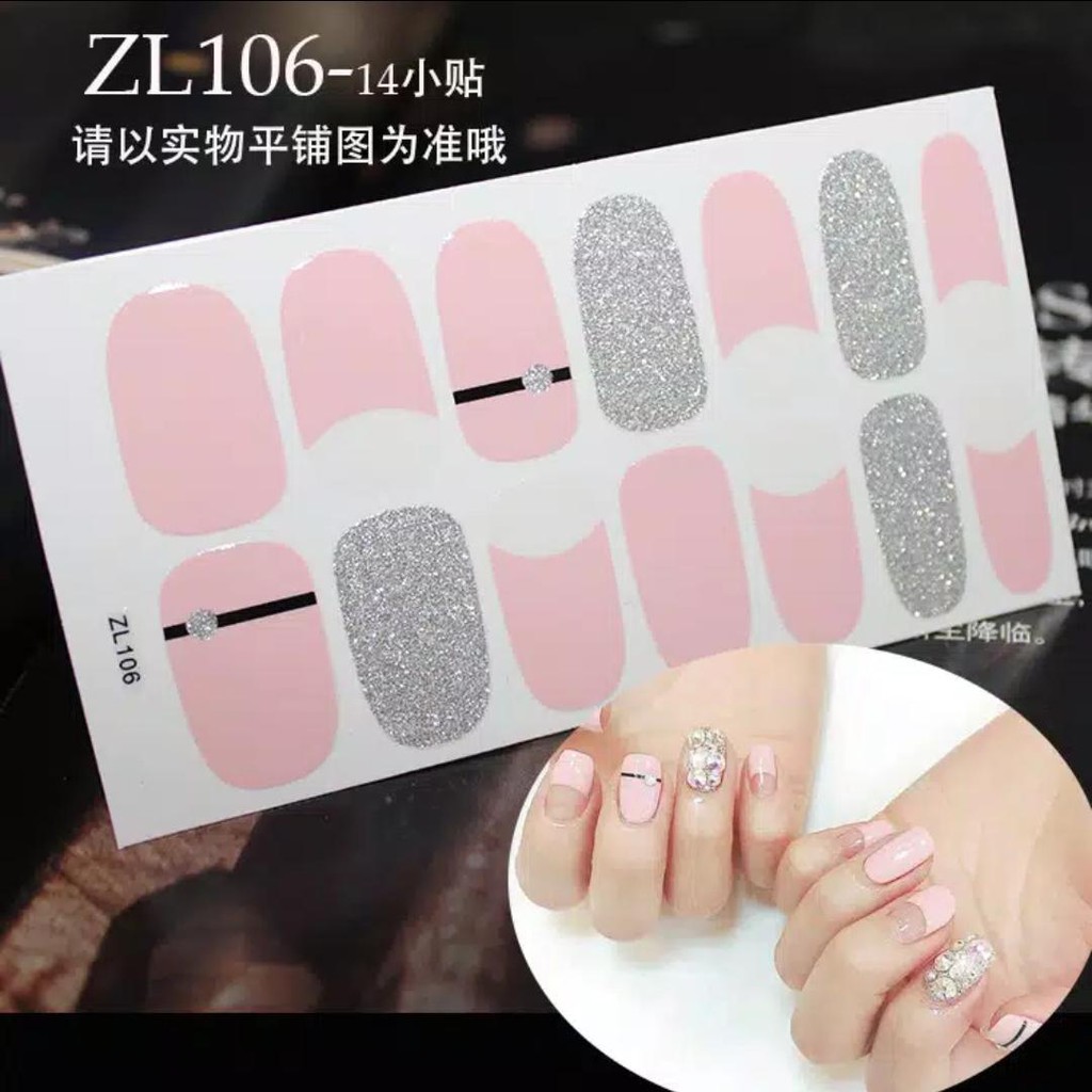 RANDOM 3D Nail sticker Waterproof for Women ( free buffer/kikir)