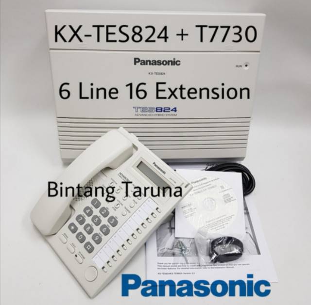 Pabx Panasonic KX-TES824 + Telepon KX-T7730 (6 Line 16 Ext)