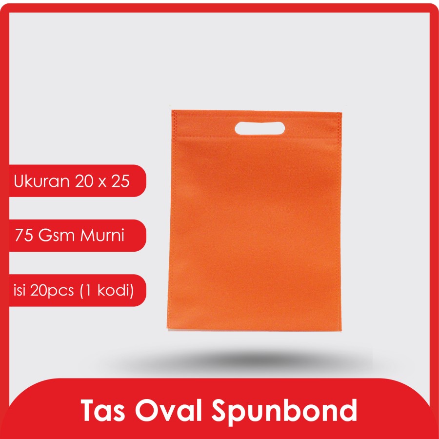 Tas Spunbond OVAL 20X25 Gramasi 75g - SERI WARNA - POLOS