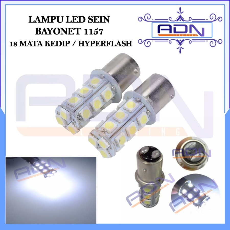 LAMPU REM LED BAYONET 1157 SMD 18 TITIK 2 KAKI  by ADN.in