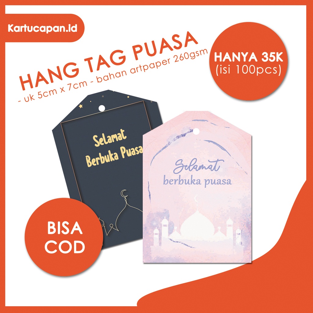 KARTU UCAPAN SELAMAT IDUL FITRI / EID / LEBARAN / HANG TAG SELAMAT BUKA PUASA