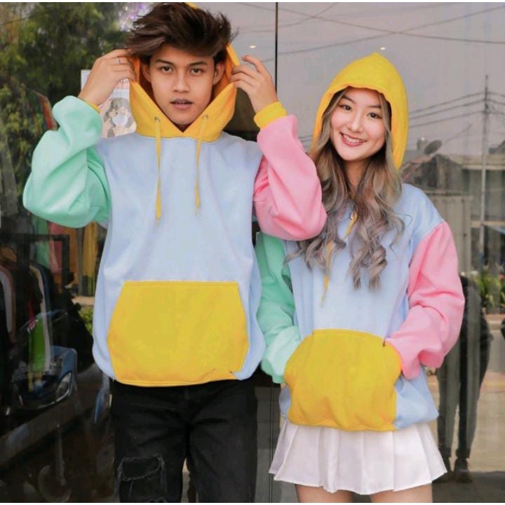 Sweater hoodie warna warni/sweater kekinian/hoodie murah