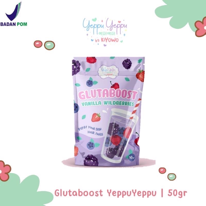 

YEPPU YEPPU BY KIYOWO GLUTABOOST VANILA WILDBERRIES 50gr // YEPPU YEPPU COLLAGEN POWDER DRINK // MINUMAN COLLAGEN