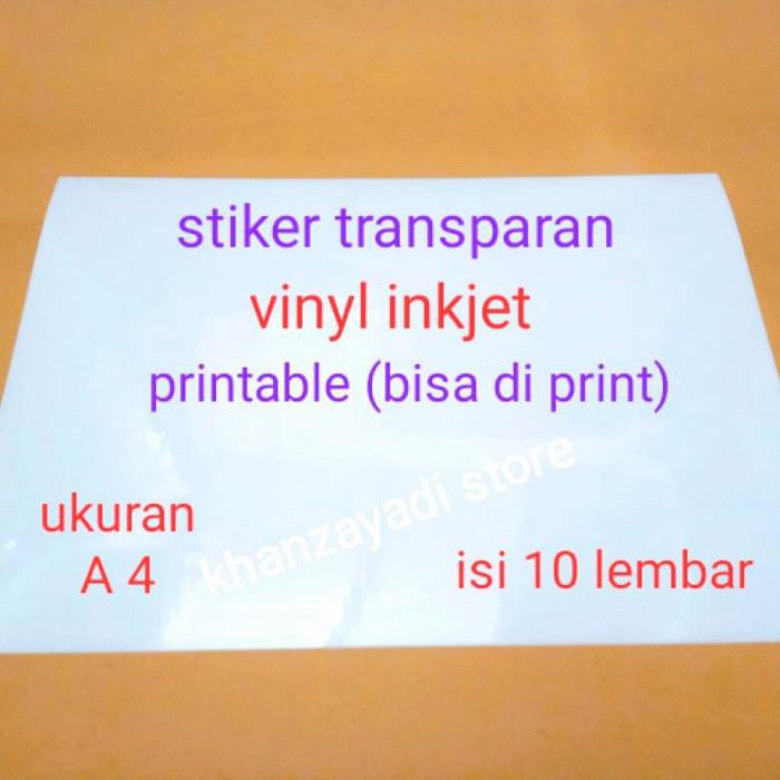 Kertas / Stiker Transparan Sticker Transparant Inkjet (Glossy) A4 Bisa Di Print