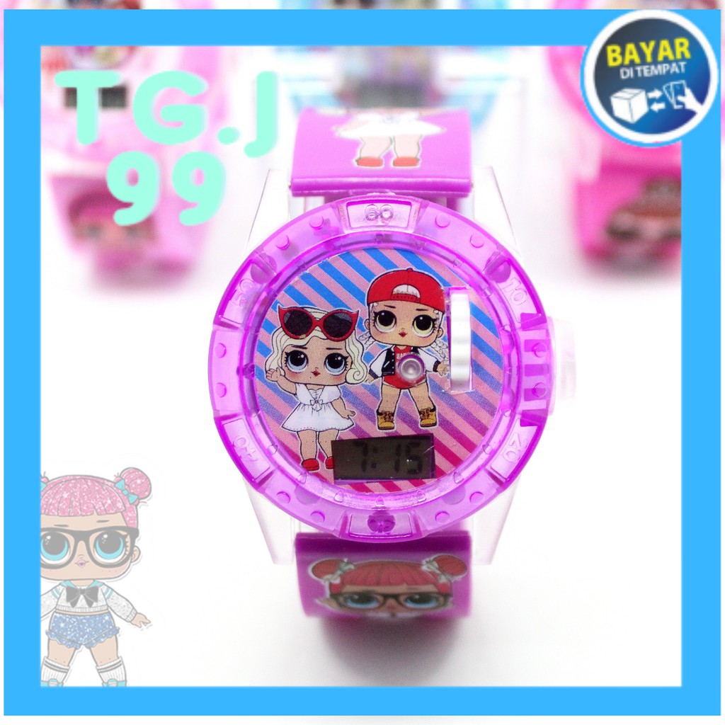 JAM TANGAN FASHION LOL ANAK PEREMPUAN LASER MELODI MURAH GROSIR