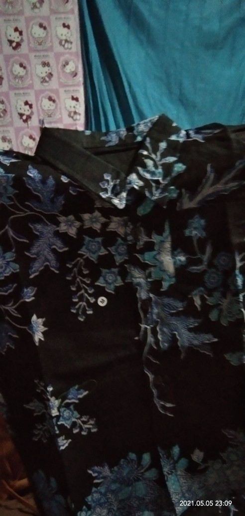 Promo Batik Couple Keluarga Sarimbit Sania Ruffle Batik Ori Ndoro Jowi Motif Cibulan Biru