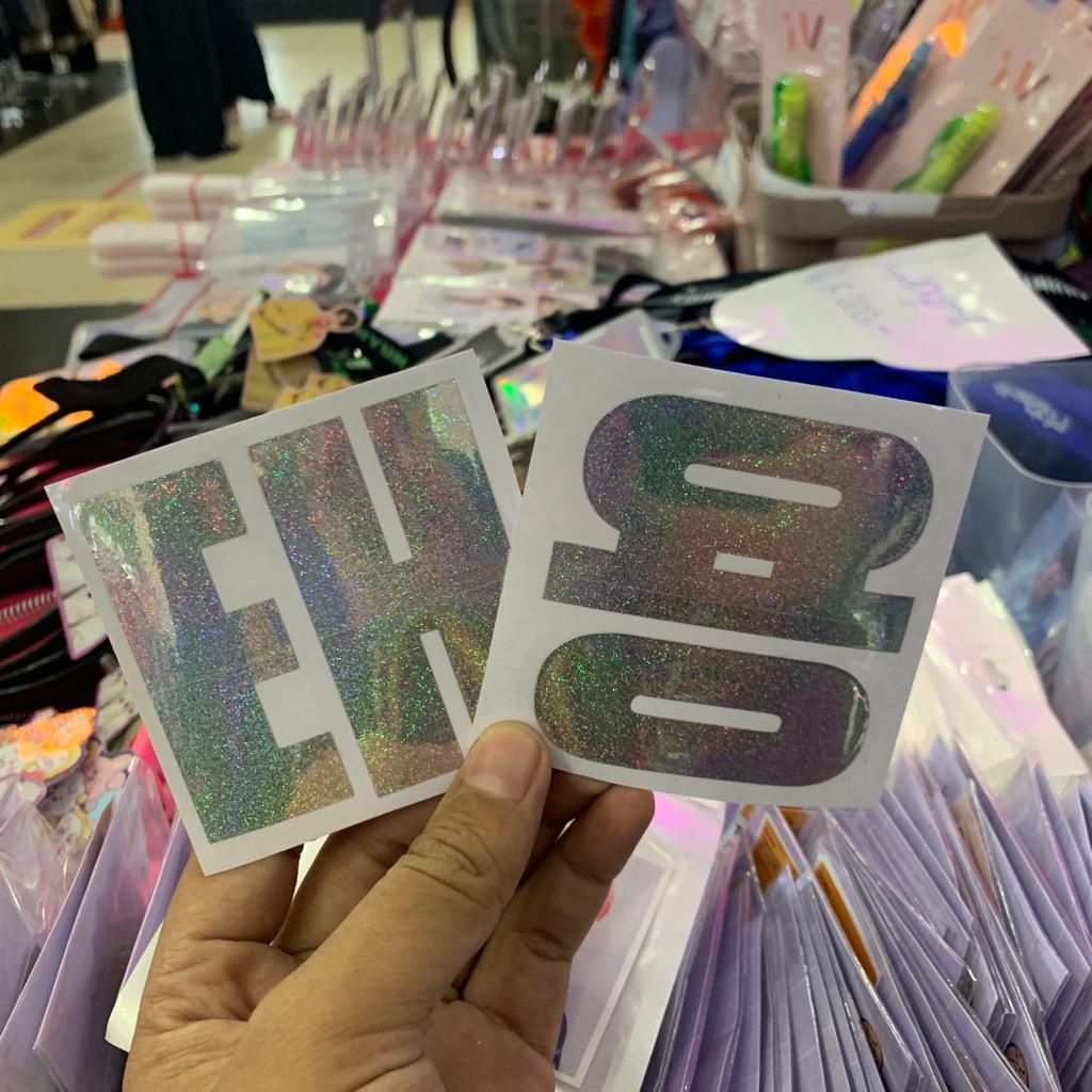 Stiker Lightstick NCT Hangul Korea Initial name hologram dan putih