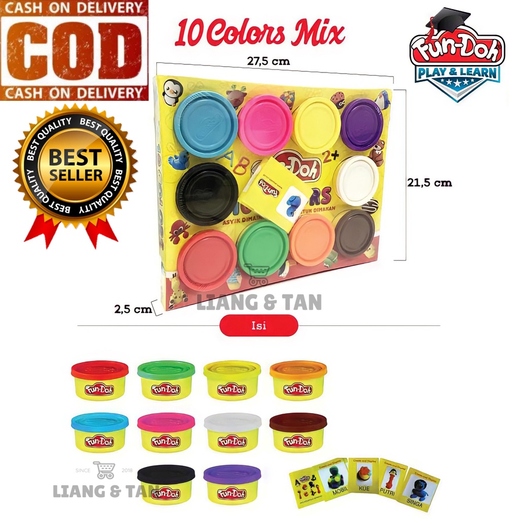 ( BISA COD ) PROMO Mainan Anak Fun Doh Lilin Isi 10 Pick &amp; Play Dough Refill / Mainan Edukasi Anak SNI