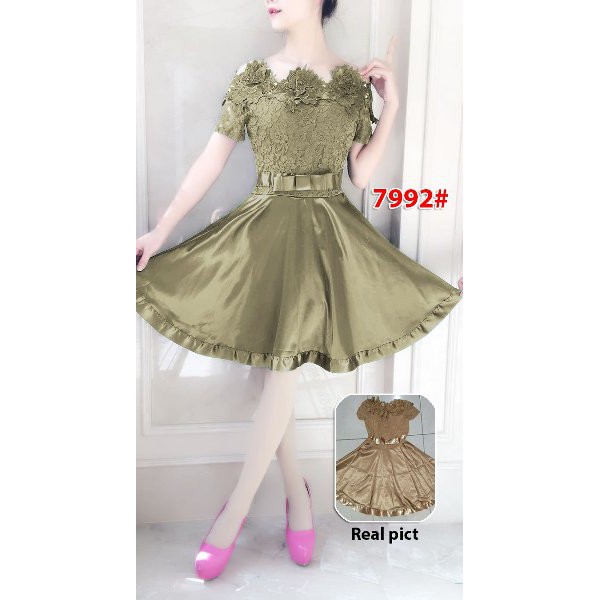 unix  mini dress pesta cewek-dress sabrina wanita-dress brukat-minidress flower party girl-new
