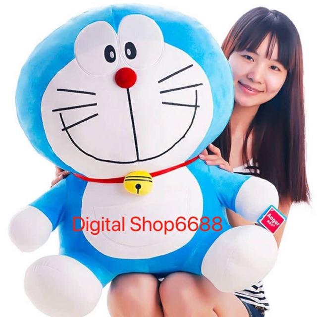 BONEKA DORAEMON SENYUM &amp; MULUT KETUTUP &amp; MULUT KEBUKA UKURAN TINGGI 50CM (100% IMPORT)