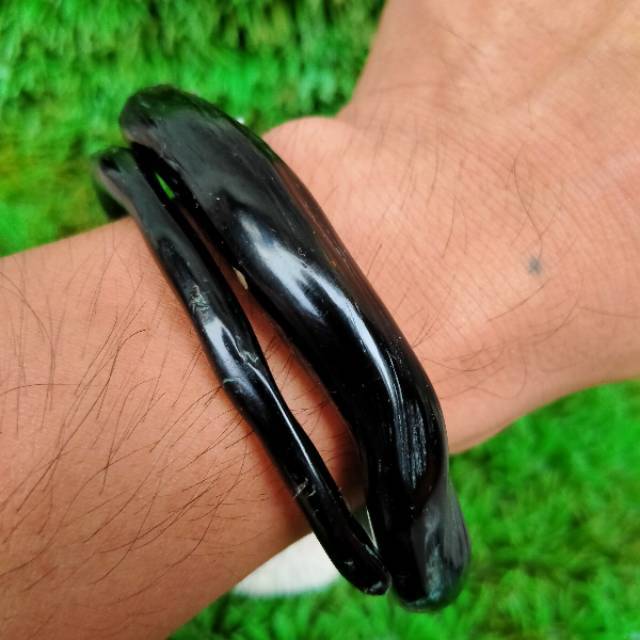 Gelang akar bahar hitam tunggal polos