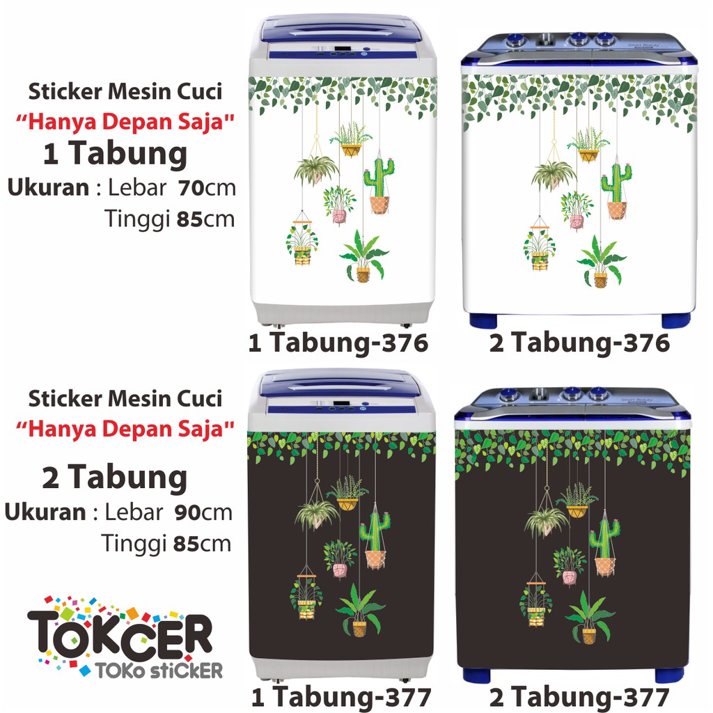 Stiker Mesin Cuci 1 dan 2 Tabung  KAKTUS