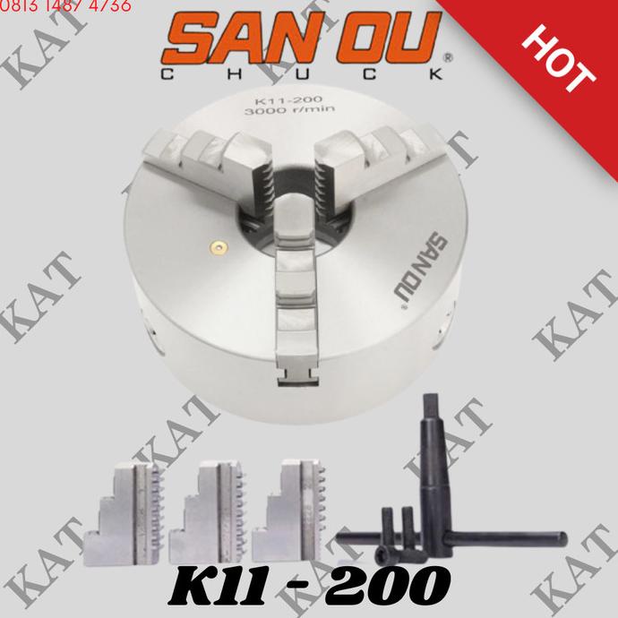 Chuck Bubut 8" 3 Jaw | Claw Bubut 3 Jaw | Catok Kepala Bubut 8 Inch