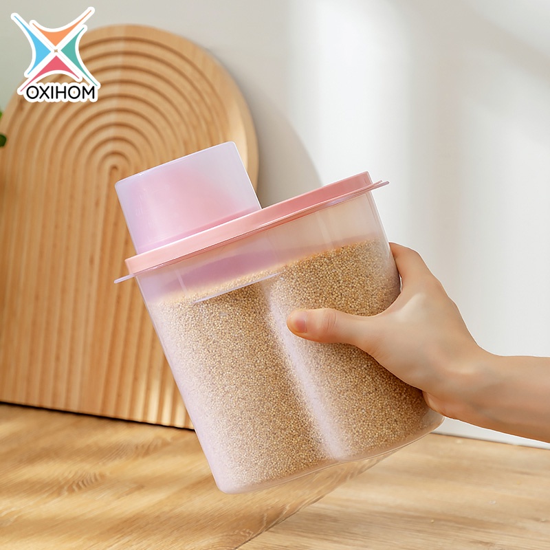 Oxihom Toples Plastik Makanan Snack Sereal Tuang Wadah Penyimpanan Makanan-7
