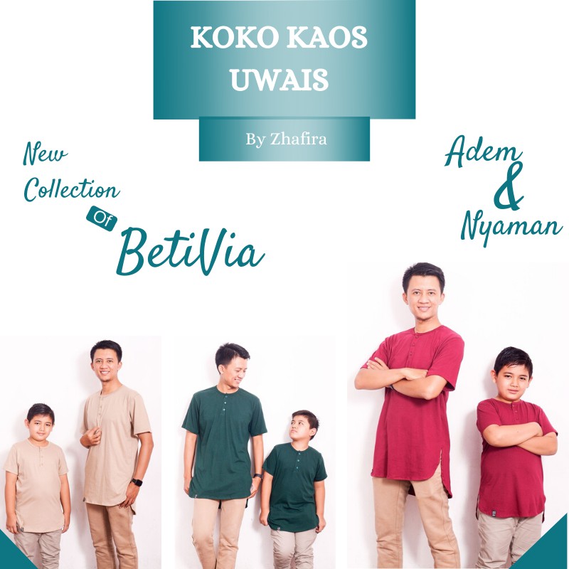 KOKO KAOS KURTA POLOS LENGAN PENDEK COUPLE AYAH DAN ANAK