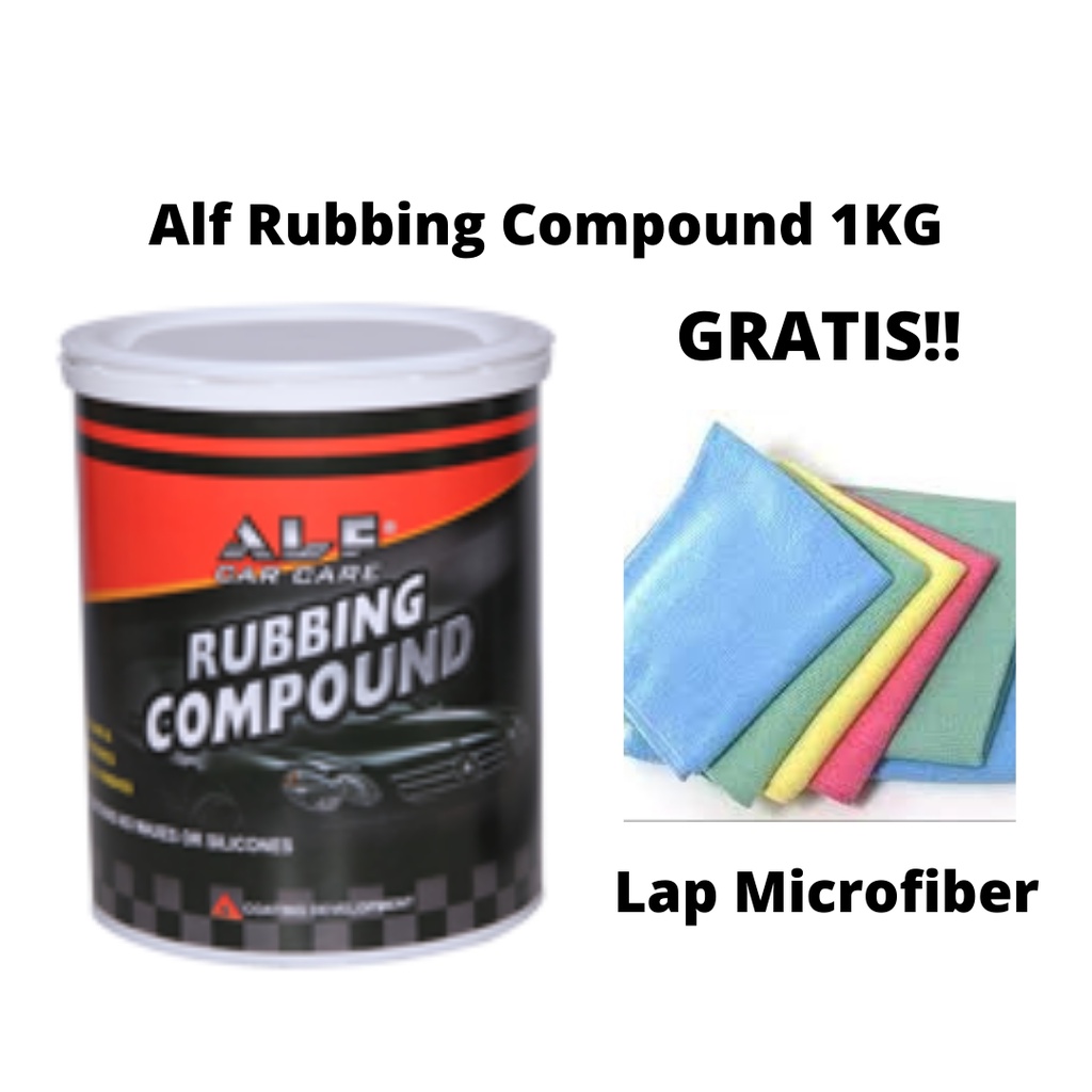 ALF RUBING COMPOUND 1 KG BONUS LAP MICROFIBER Car Care Penghilang Noda Baret Lecet Body Kendaraan