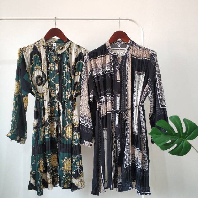 Dress tunik prisket bangkok plisket pleated import bkk hk chn bangkok china