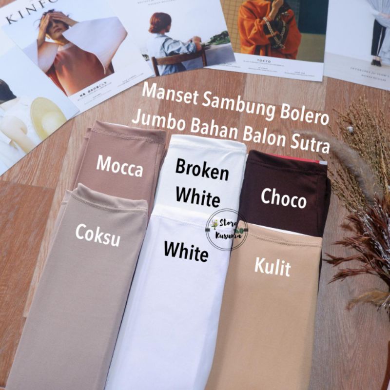 Bolero jumbo - manset tangan sambung ukuran jumbo bahan spandek balon sutra