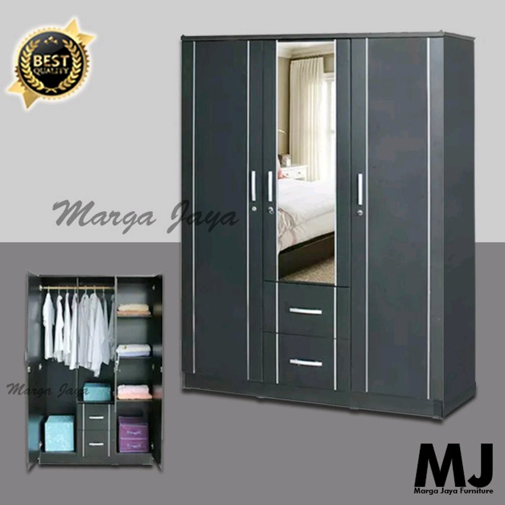 Lemari Pakaian 3 Pintu Kaca Minimalis