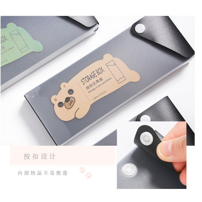 

JKG Kotak pensil beruang dengan clip button