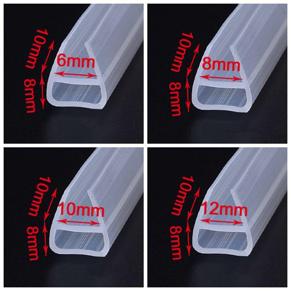 Suyo 1M 6-12mm F U h Shape Sealing Strips Karet Silikon Mandi Screen Hardware Segel Jendela