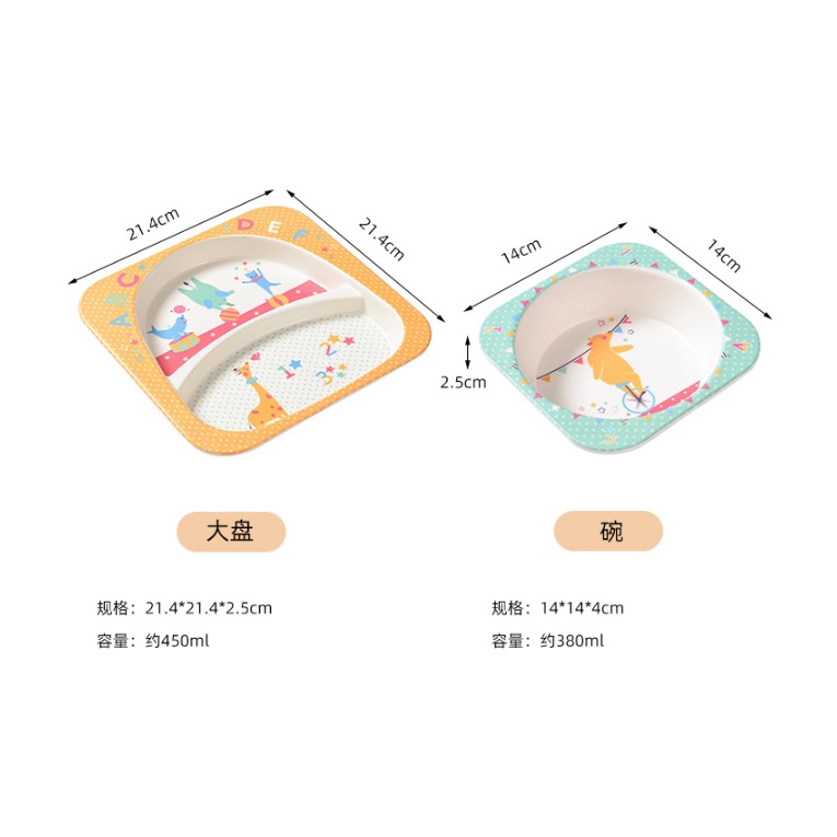 Set Alat Makan Anak 5 In 1 Variasi Desain Karakter Imut Bahan Import - YOSINOGAWA