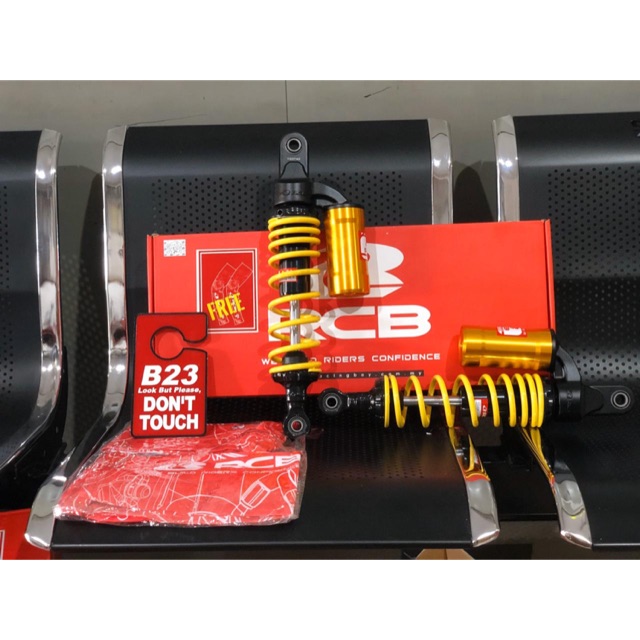 Shock rcb mb 2 series bebek uk 335mm tabung non klik racing boy rx king supra kharisma 125 kuning
