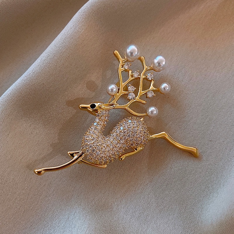 Candy Jewelry Fashion Korean Butterfly Brooches Gold Color Pearl Brooch Pins Rhinestone Breastpin for Women bros hijab-#13