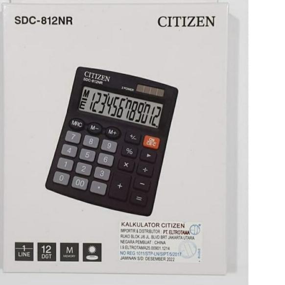 

☺ CITIZEN SDC-812BN - Kalkulator Meja ✦