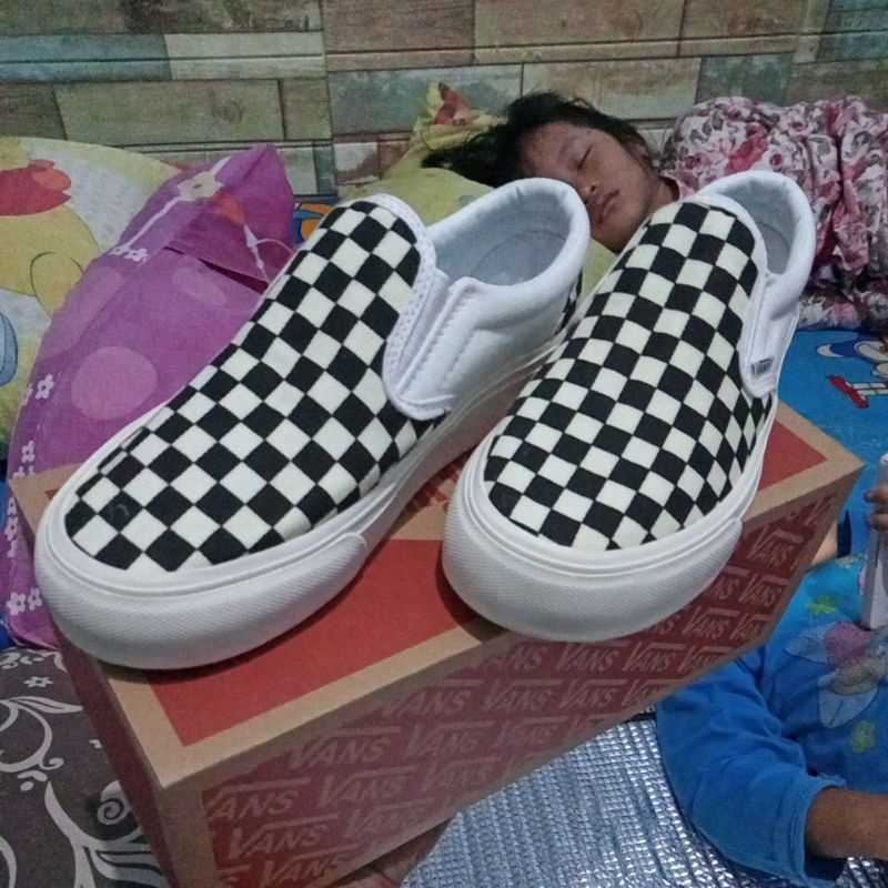 Sepatu Vans Slop Slip On Catur Premium Waffle DT Terlaris Grade Ori noob