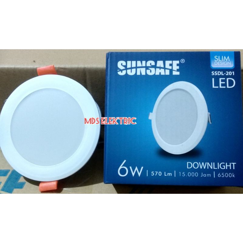 LAMPU DOWNLIGHT LED PANNEL 6 WATT / IB PANNEL 6 WATT BULAT TIPIS SUNSAFE / SWANGOES CAHAYA PUTIH