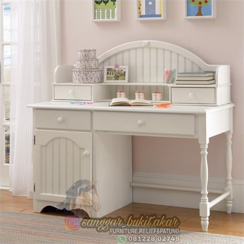 meja belajar anak warna putih