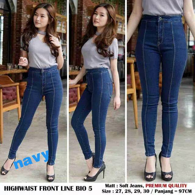 TERBARU CELANA JEANS HIGHWAIST FRONT BIO LINE