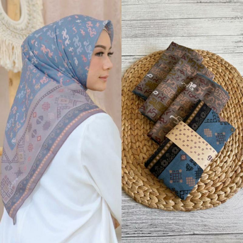 Jilbab Voal Motif Premium Square Lacercut Edition/ Hijab Segi empat Motif/ Hijab Segiempat Polos/ Segiempat voal terbaru