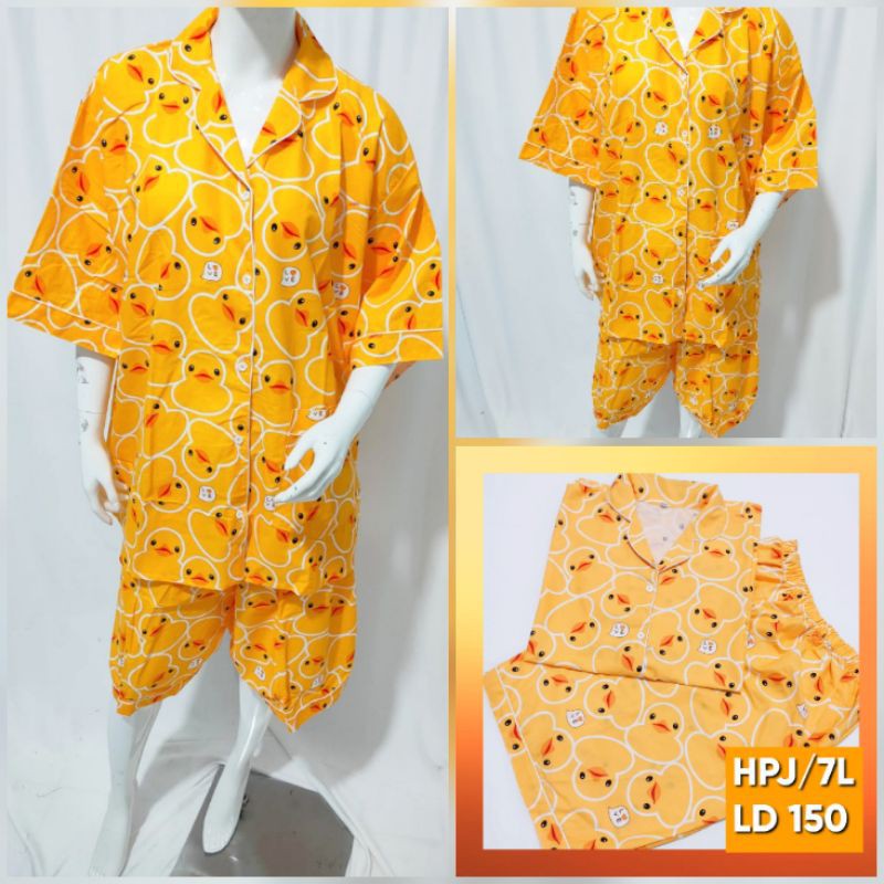 PIYAMA JUMBO XTRA BIG SIZE LD 150 BAJU TIDUR WANITA DEWASA PIAMA KATUN JEPANG KARAKTER