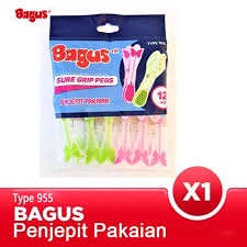 Bagus Sure Grip Pegs Isi 12 pcs - Penjepit Pakaian