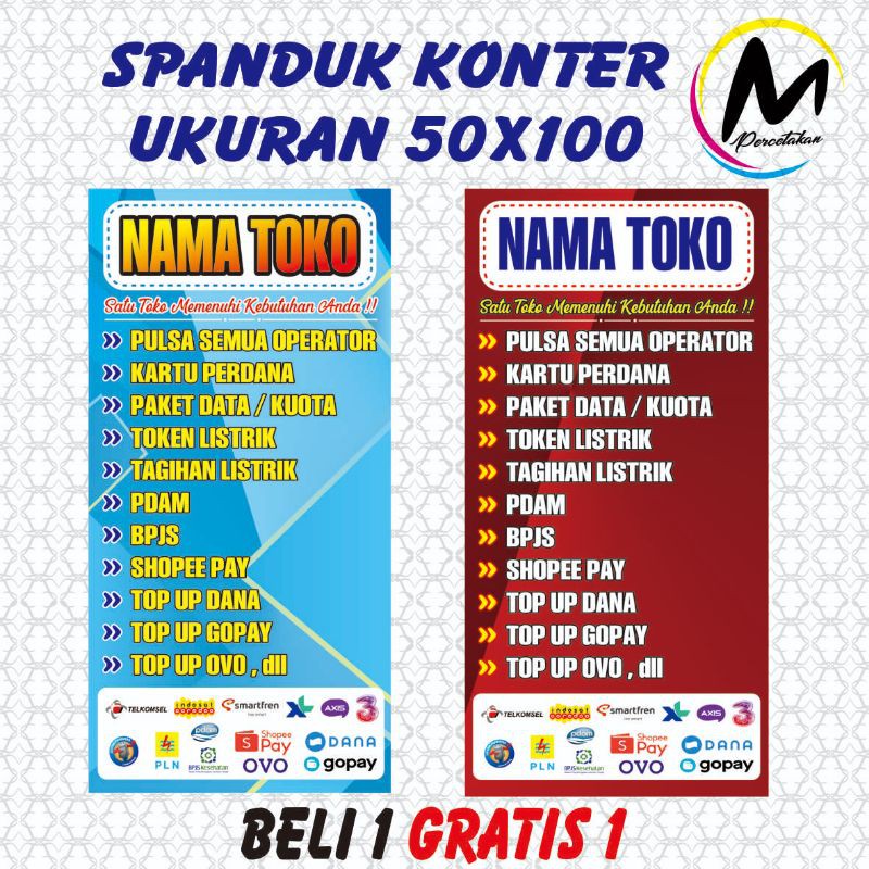 Cetak Banner Konter - Ukuran 50x100