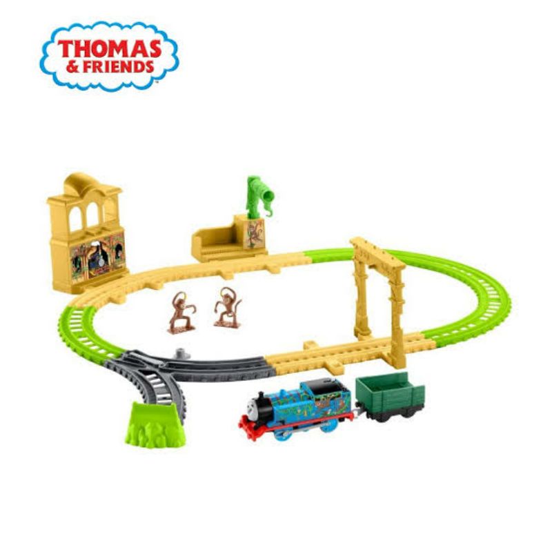 ori original fisher peice thomas and n &amp; friends friend monkey palace set monkey monyet kera track railway train playset set toy toys hadiah kado ultah mainan anak diecast die cast motorized engine master