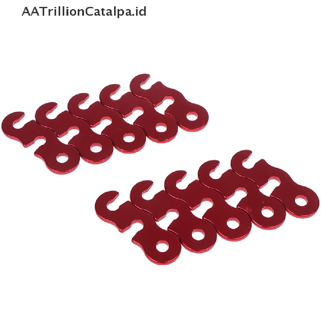 Aatrillioncatalpa 10pcs Pengencang Tali Tenda Bahan Aluminum Alloy Mudah Dilepas