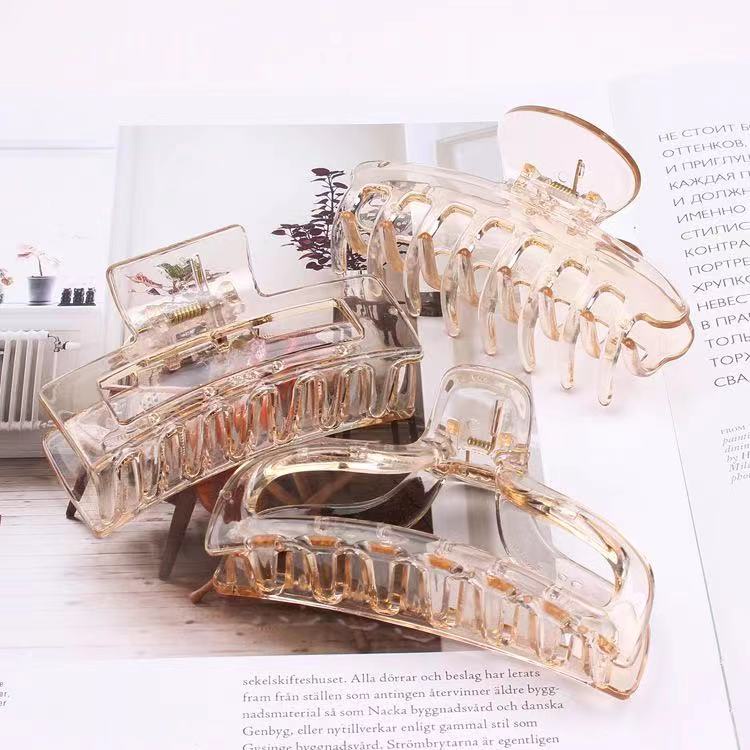 (Hello Girl)F02 INS Korean Square Acrylic Hair Claw Clip girl Women Fashion Geometric Hairpin