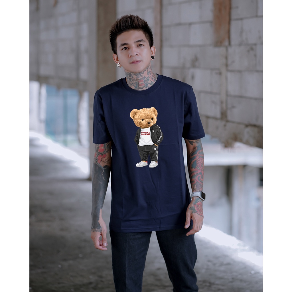 BRIGO Kaos Lengan Pendek Bear Sporty || Kaos Katun Combed M-XL || Kaos Distro BRIGO Beruang Sporty