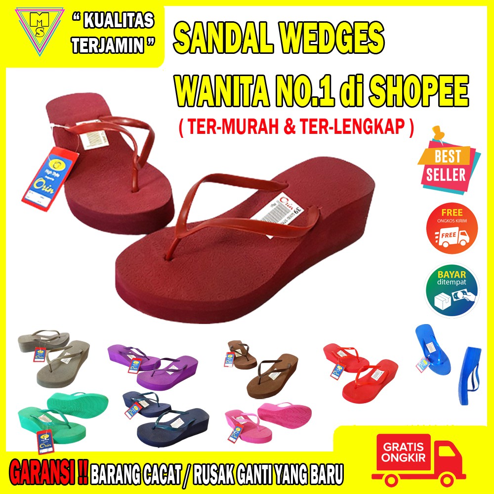 Sandal Wedges Wanita Sandal Jepit Wanita Sandal Wanita Sandal Jepit Polos dan Nyaman